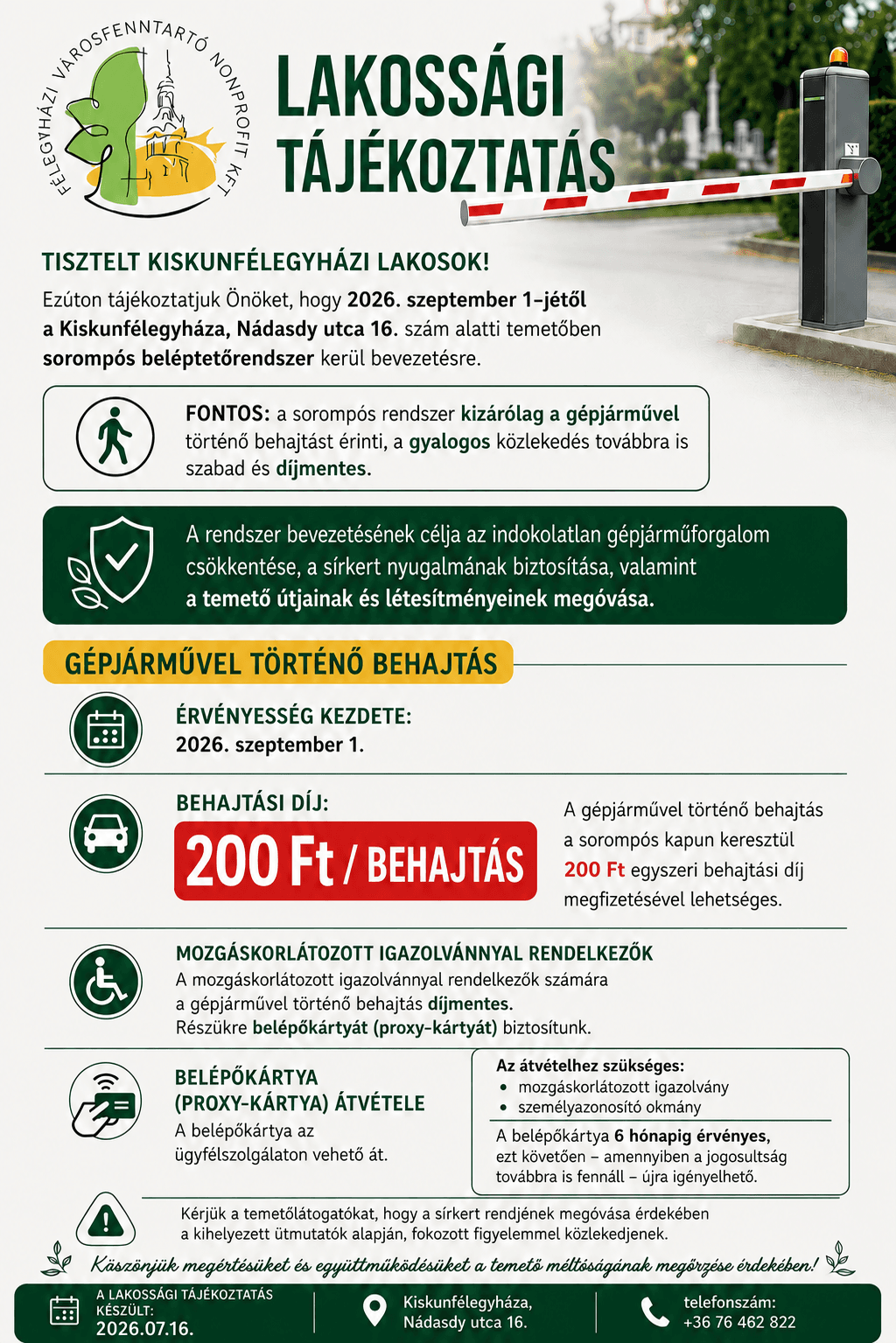 Lakossági tájékoztatás